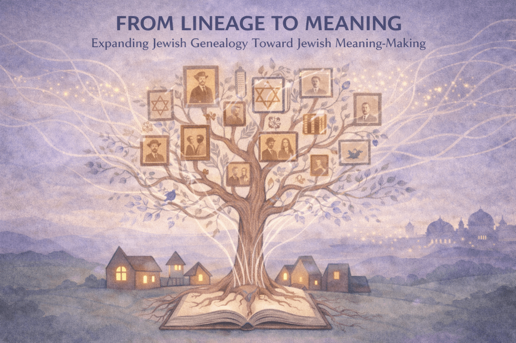 My latest publication:  FROM LINEAGE TO MEANING: Expanding Jewish Genealogy Toward Jewish Meaning-Making 